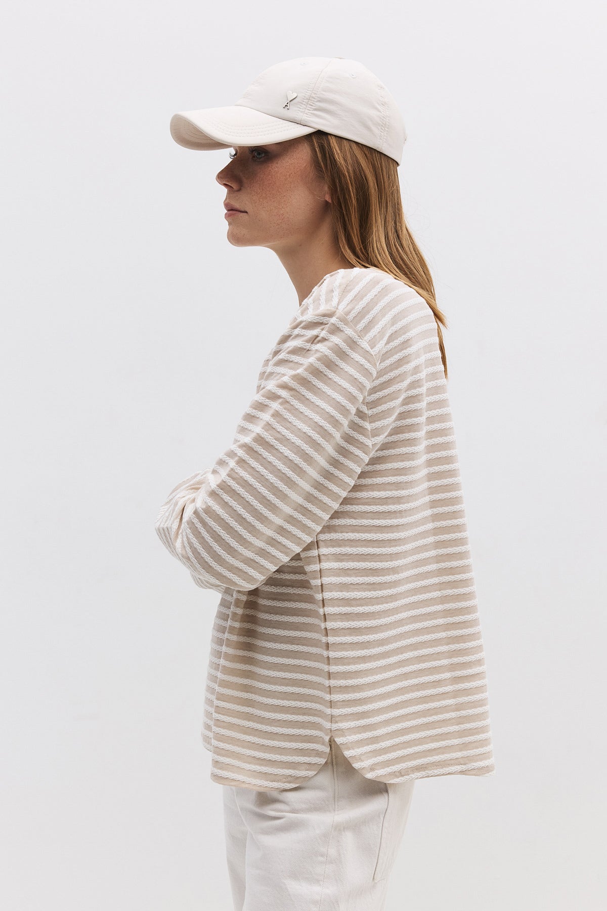 Langärmeliges gestreiftes Sweatshirt