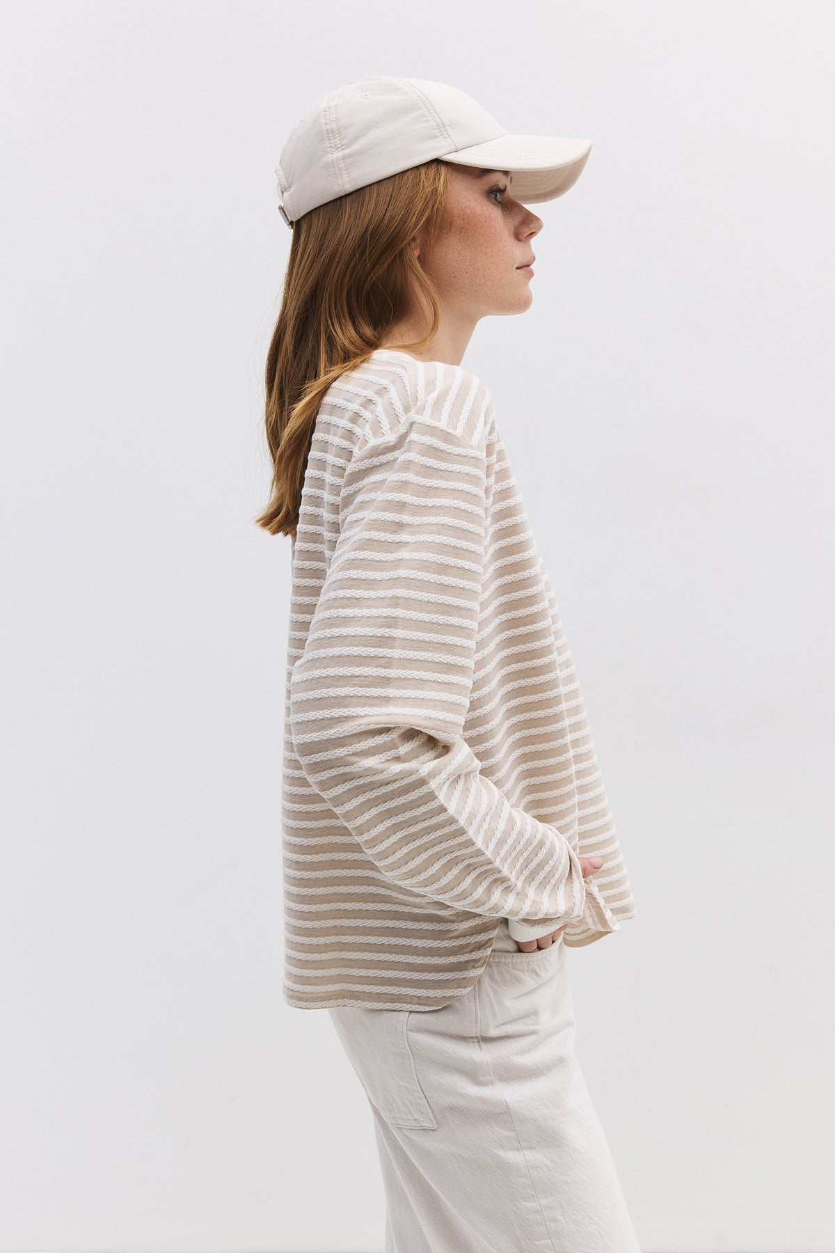 Langärmeliges gestreiftes Sweatshirt