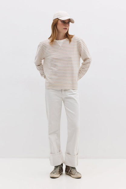 Langärmeliges gestreiftes Sweatshirt