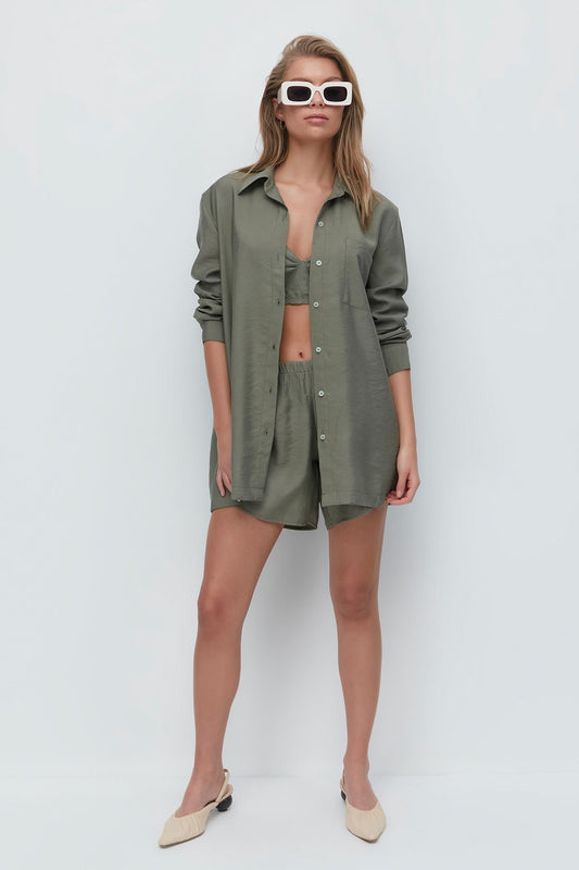 Langarmshirt Kurze Hose 3-teiliges Set