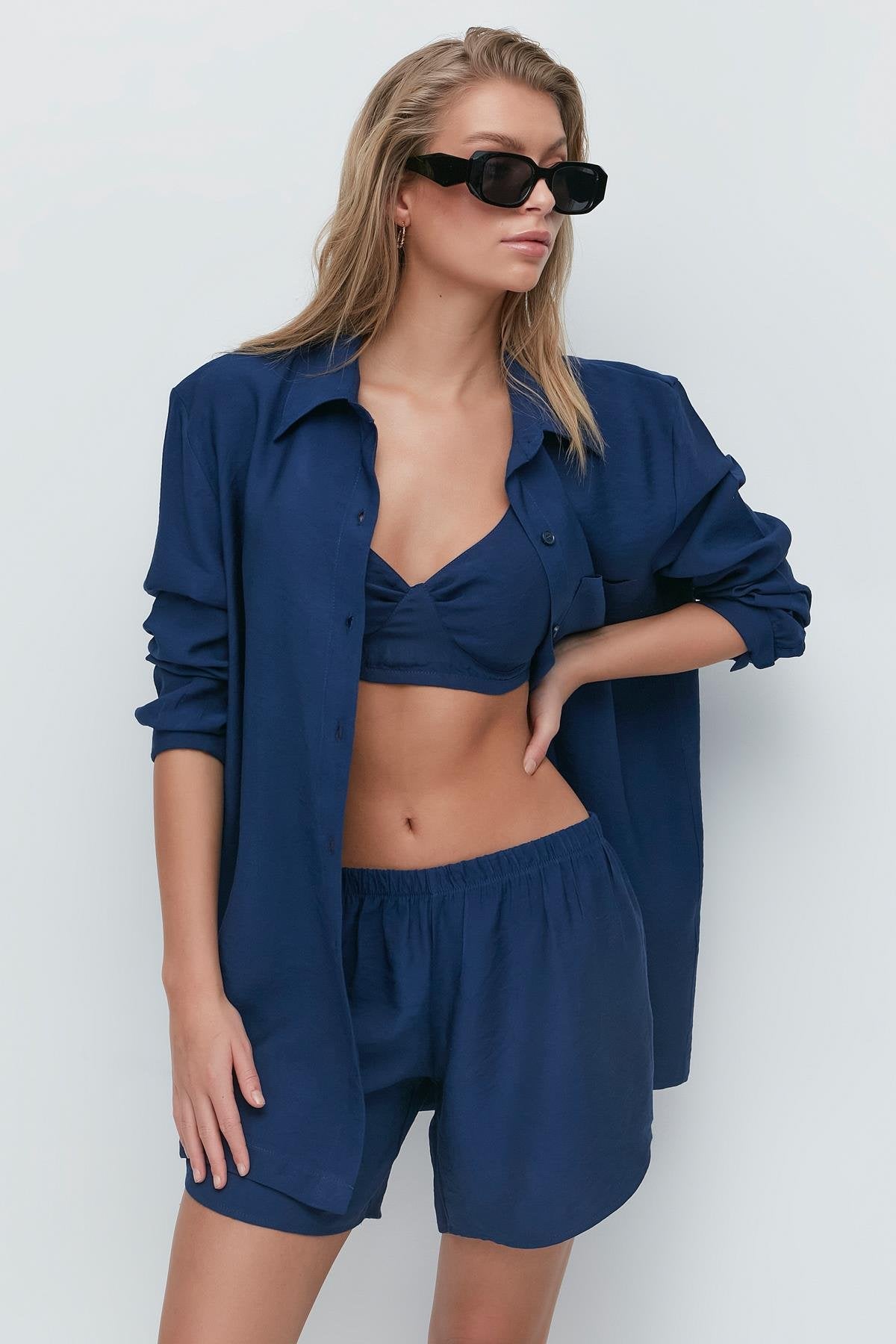 Langarmshirt Kurze Hose 3-teiliges Set
