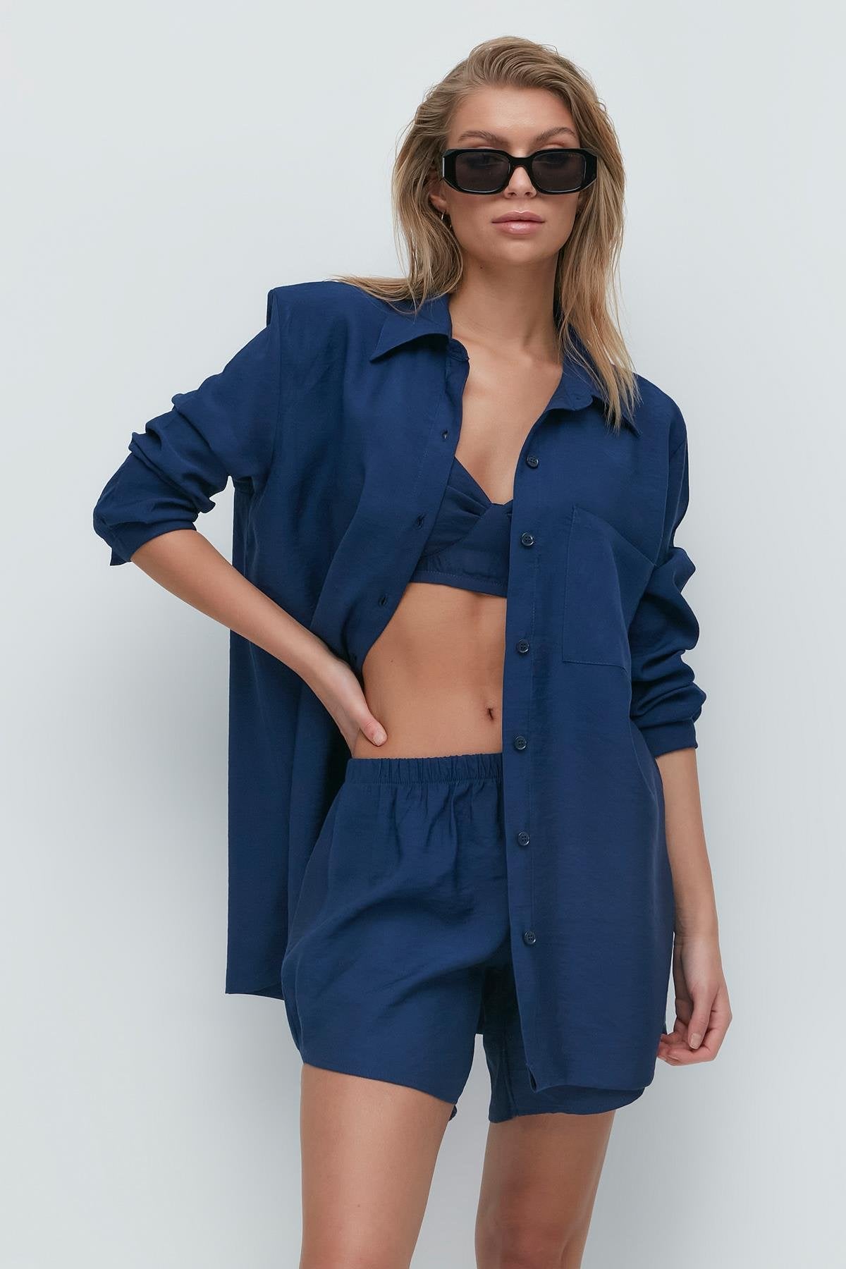 Langarmshirt Kurze Hose 3-teiliges Set
