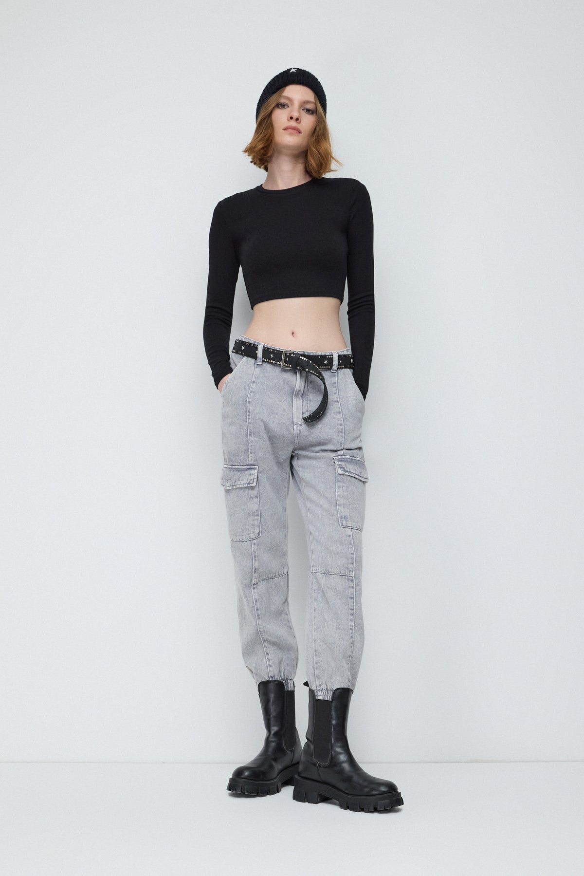 Langärmelige Crop-Bluse