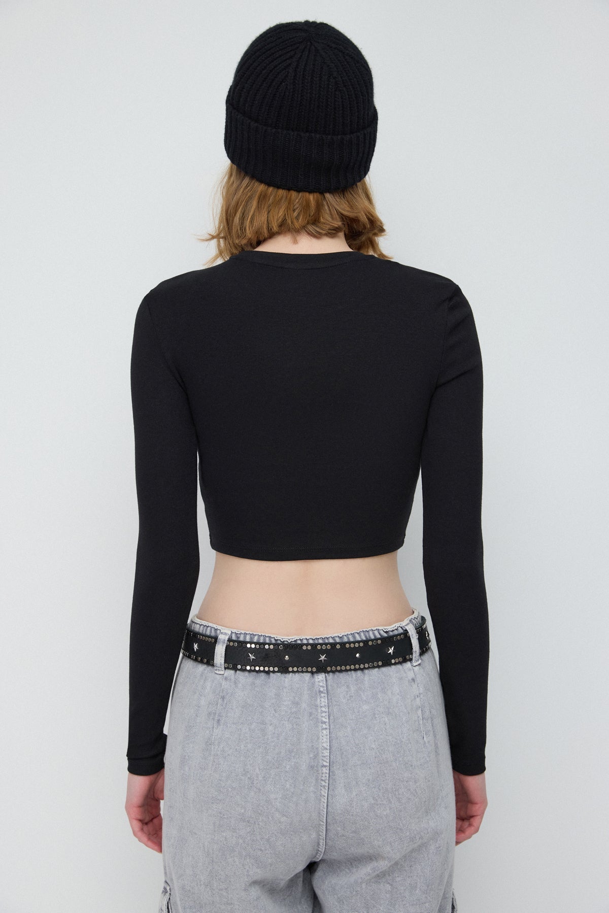 Langärmelige Crop-Bluse