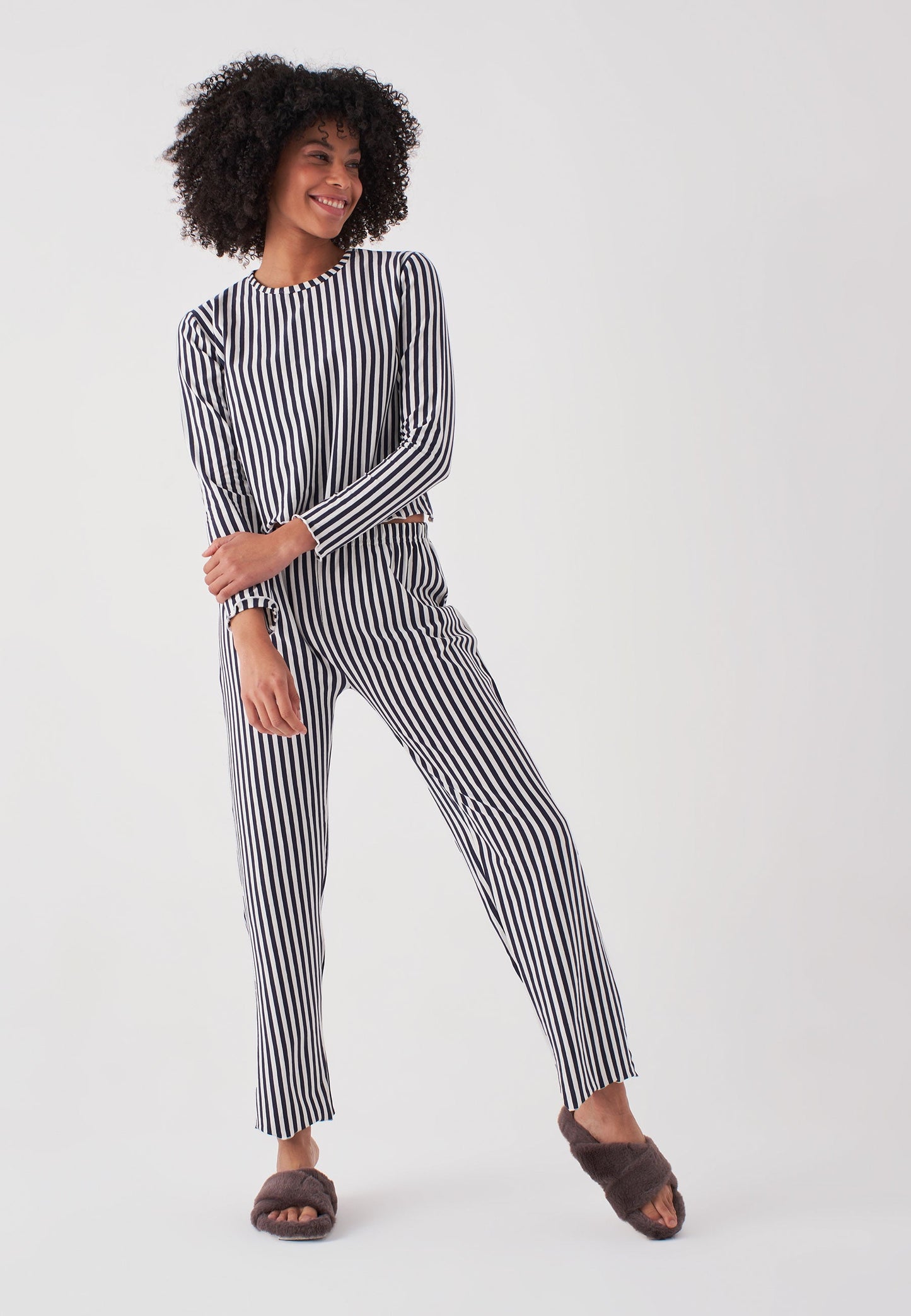 Long Sleeve Striped Pajamas Set