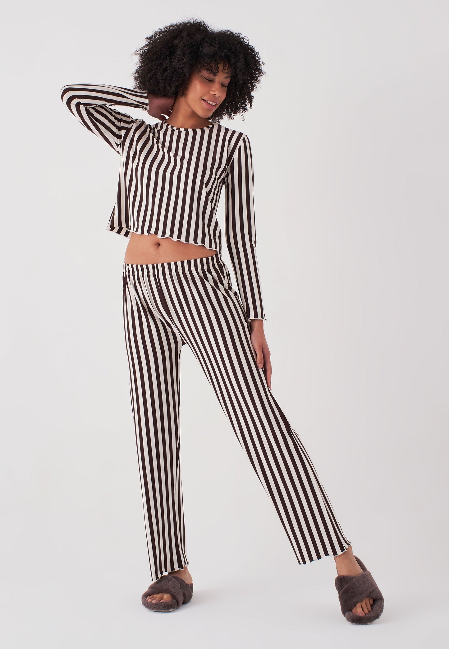 Long Sleeve Striped Pajamas Set