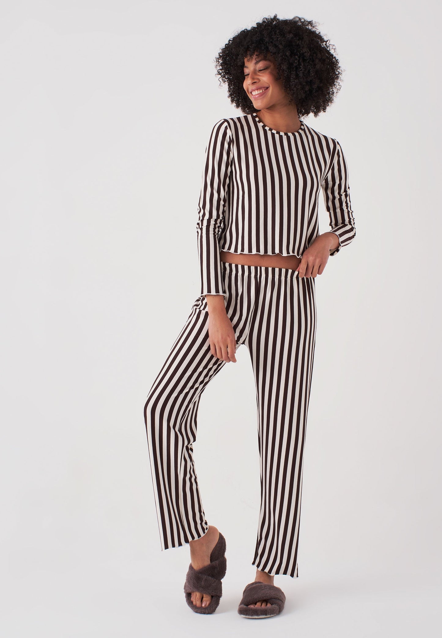 Long Sleeve Striped Pajamas Set