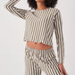 Long Sleeve Striped Pajamas Set