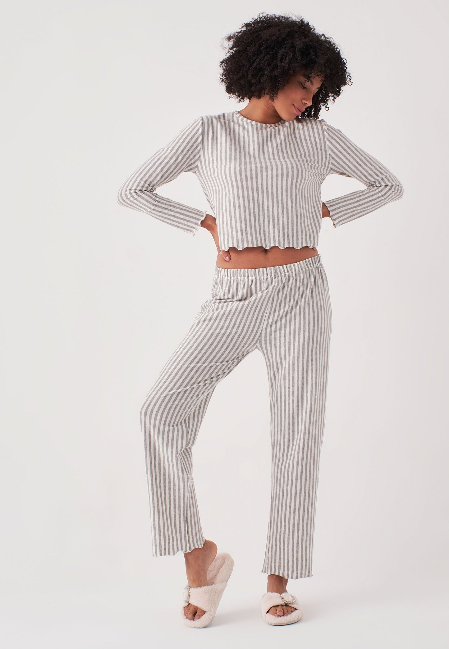 Long Sleeve Striped Pajamas Set