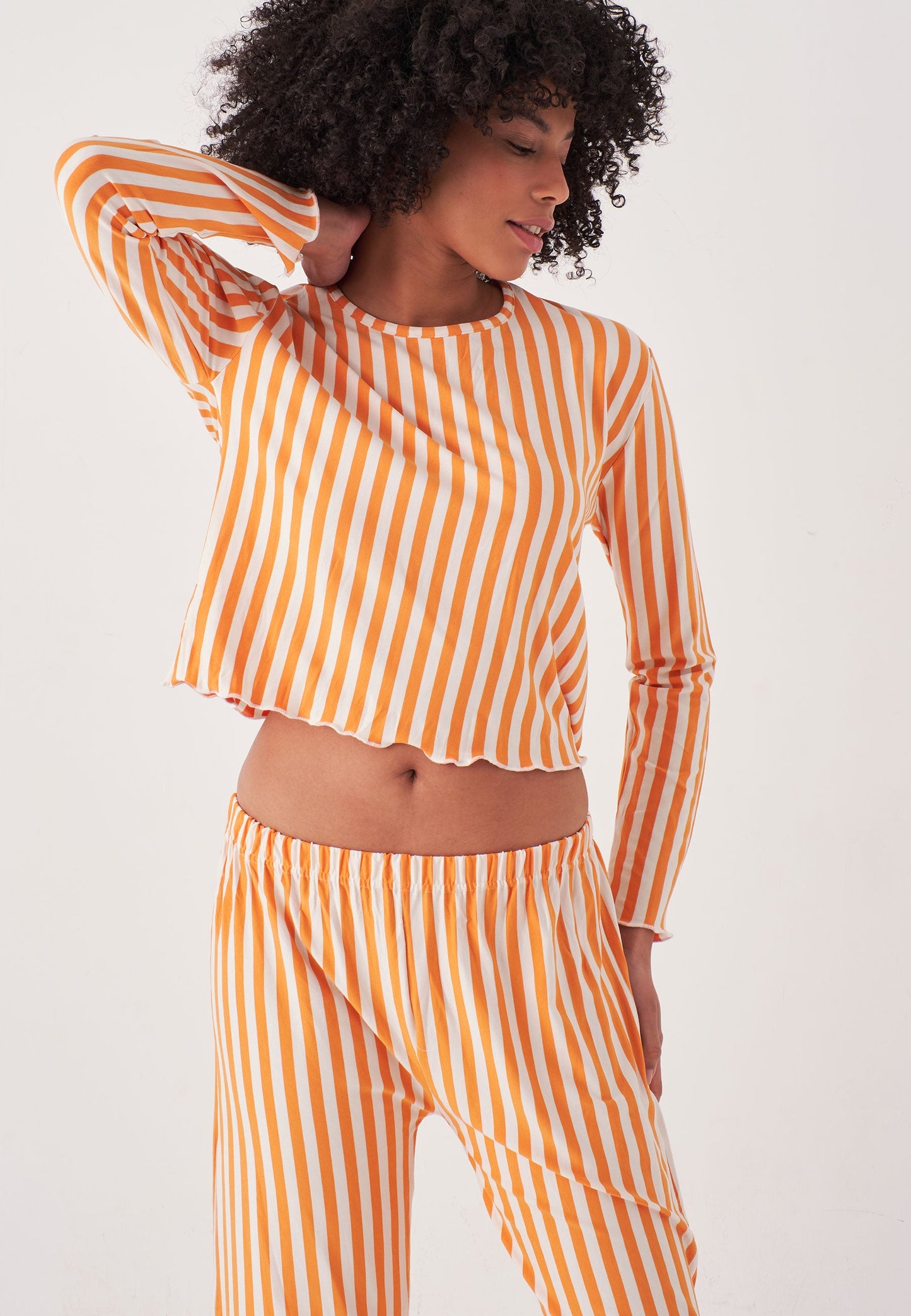 Long Sleeve Striped Pajamas Set