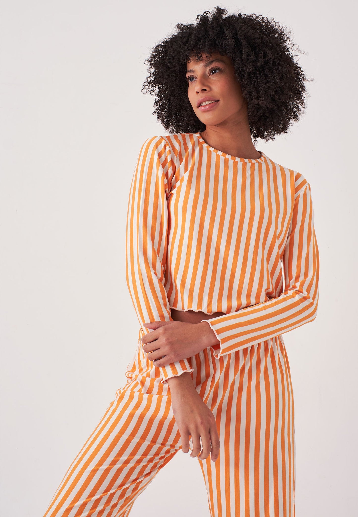 Long Sleeve Striped Pajamas Set