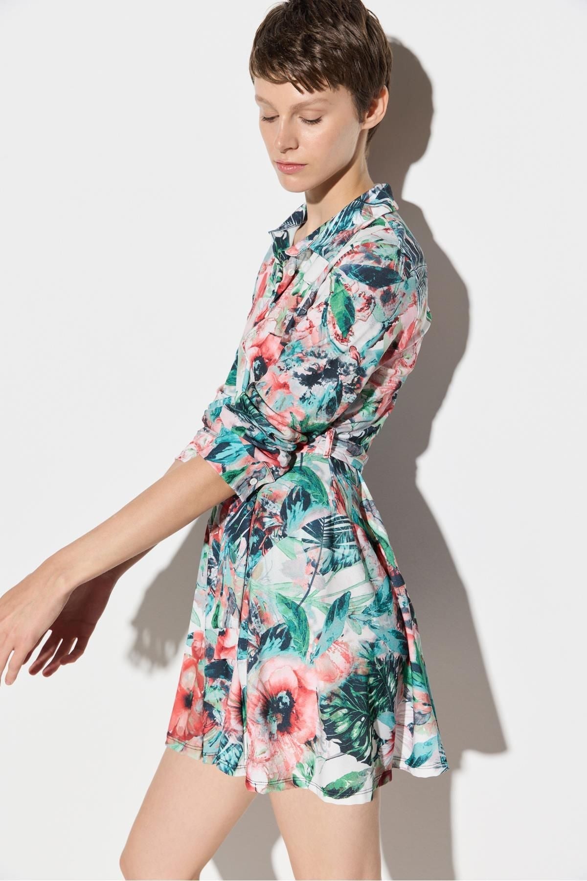 Langärmeliges Hemdkleid