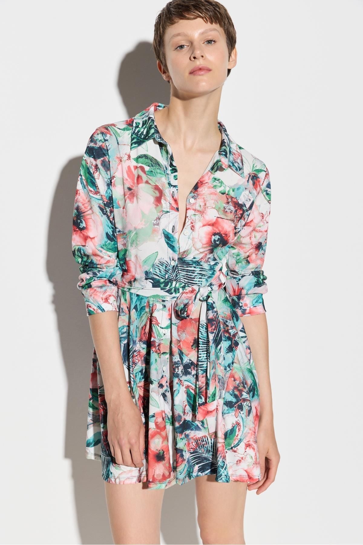 Langärmeliges Hemdkleid