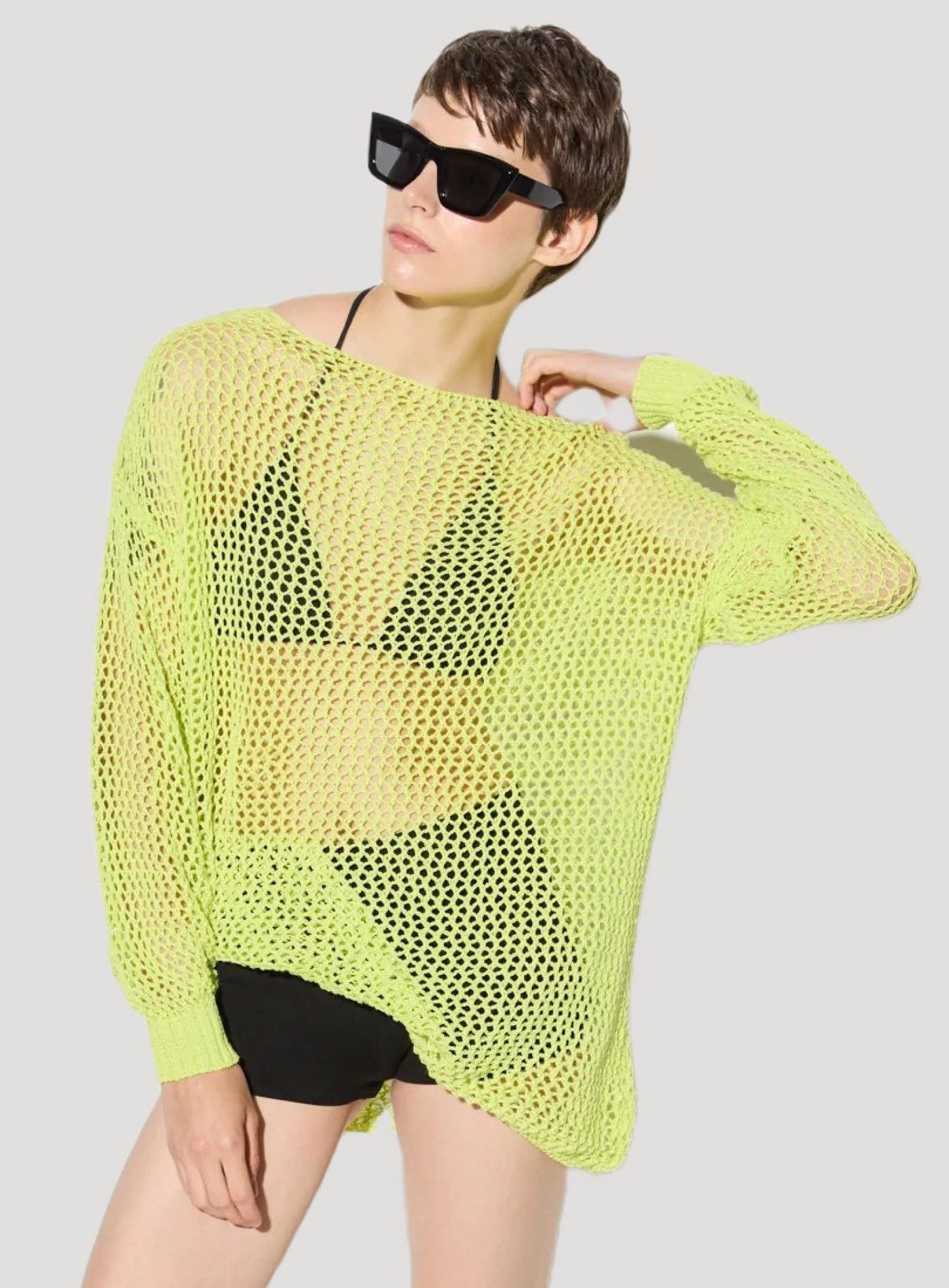 Langärmeliger, locker geschnittener Strickpullover