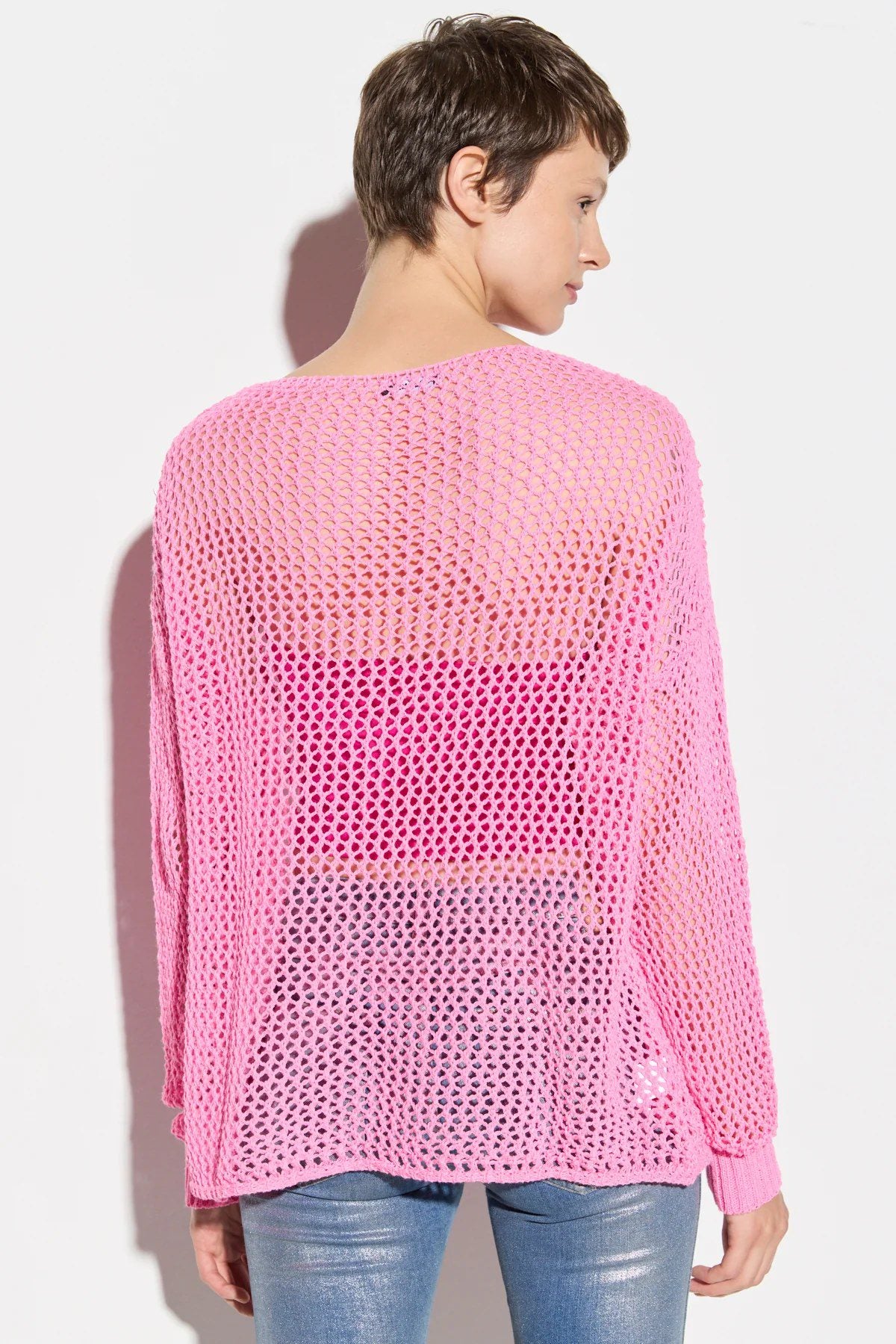 Langärmeliger, locker geschnittener Strickpullover