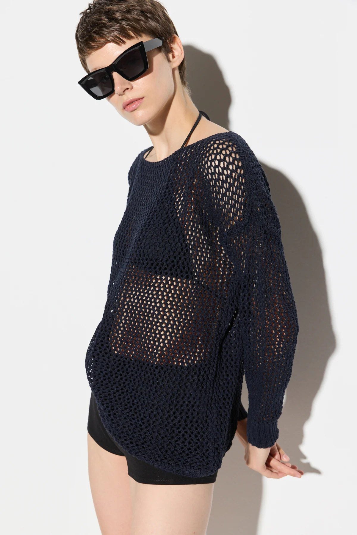 Langärmeliger, locker geschnittener Strickpullover