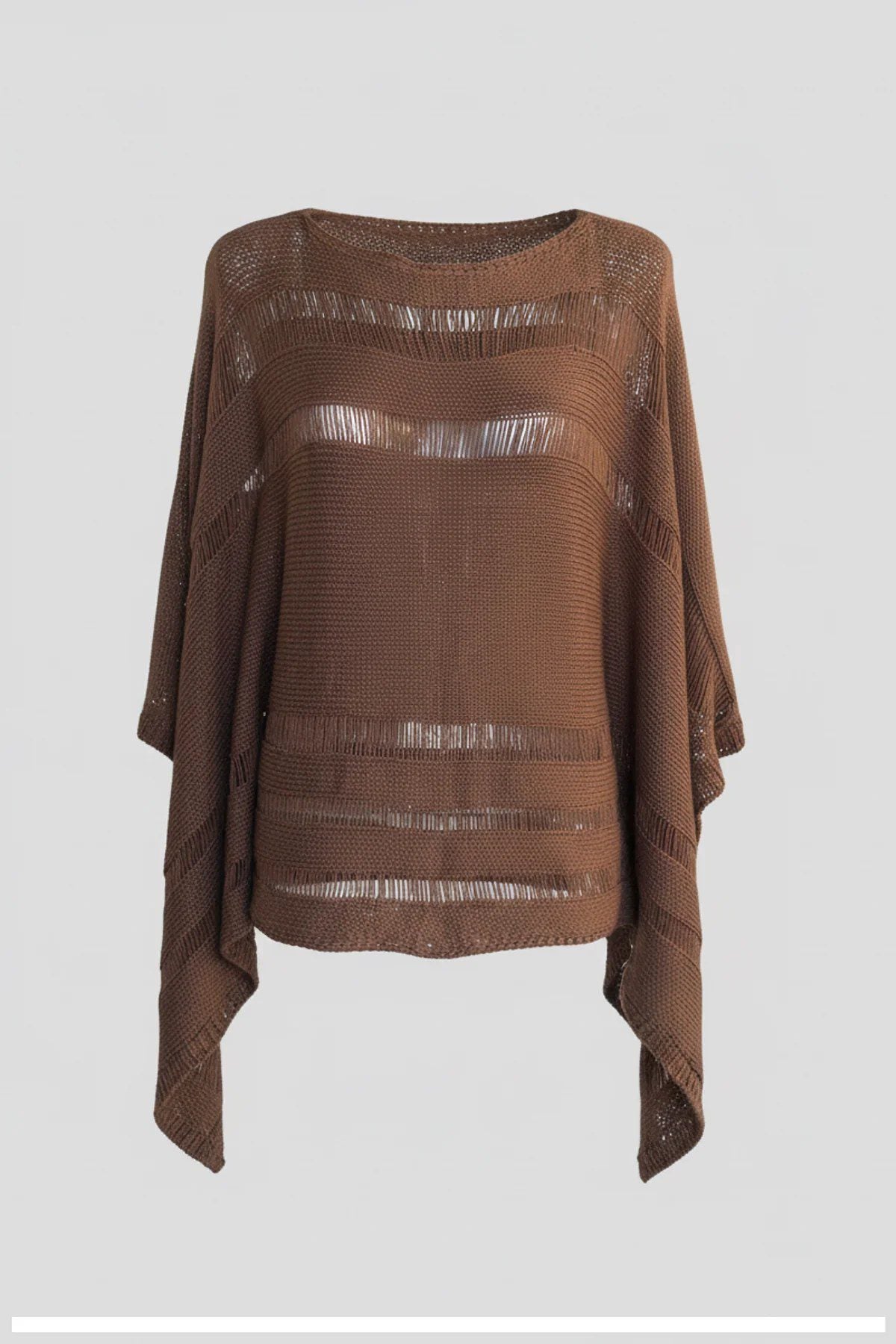 Langärmeliger, locker geschnittener Strickpullover.