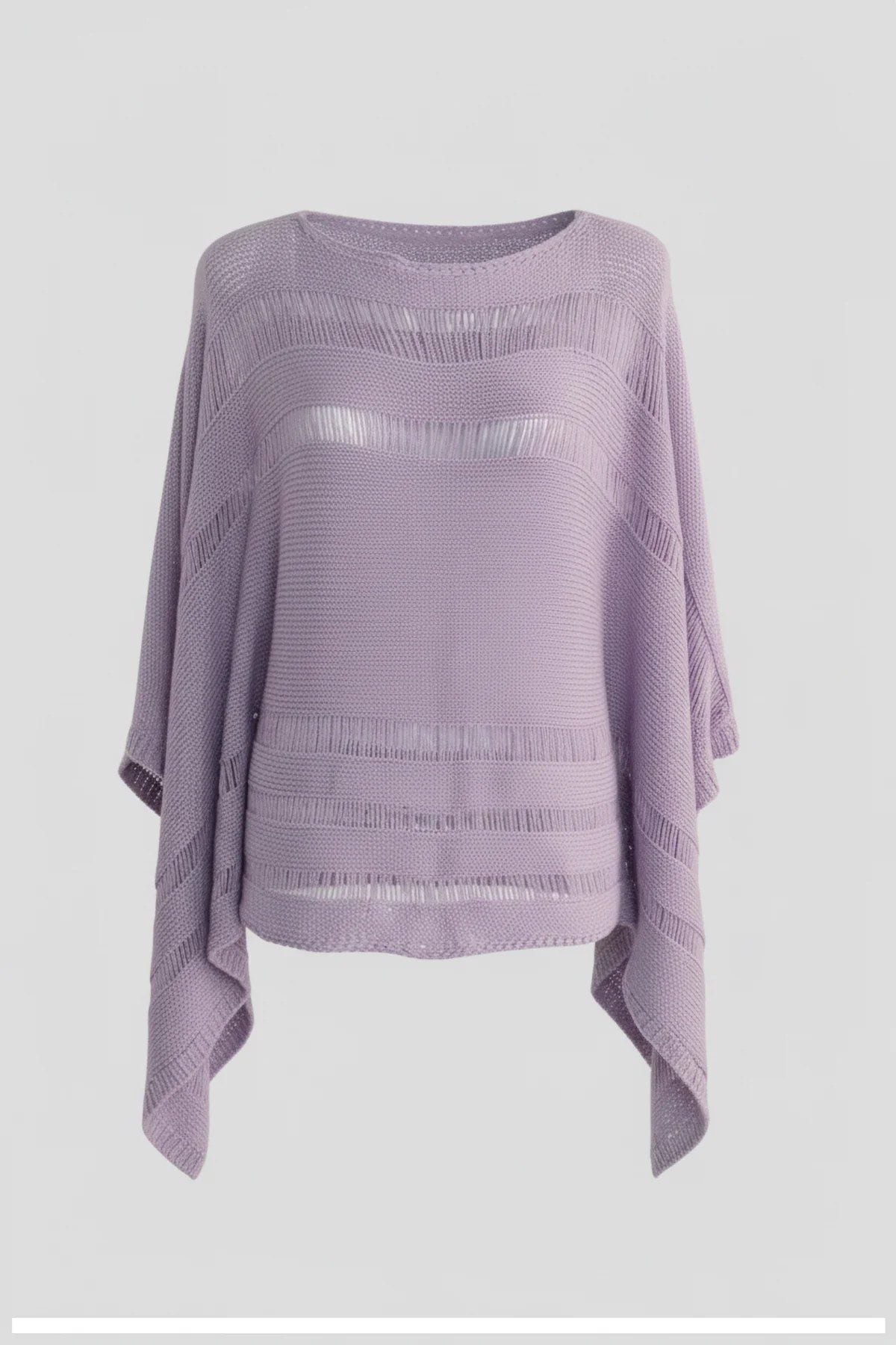 Langärmeliger, locker geschnittener Strickpullover.