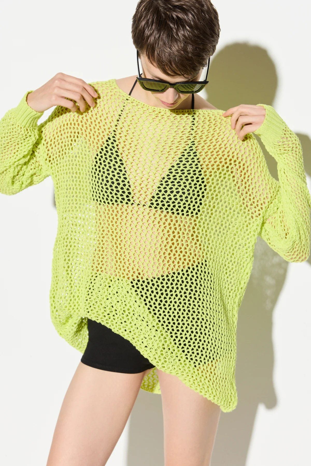 Langärmeliger, locker geschnittener Strickpullover
