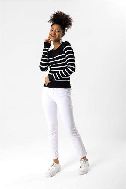Basic-Bluse mit langen Ärmeln
