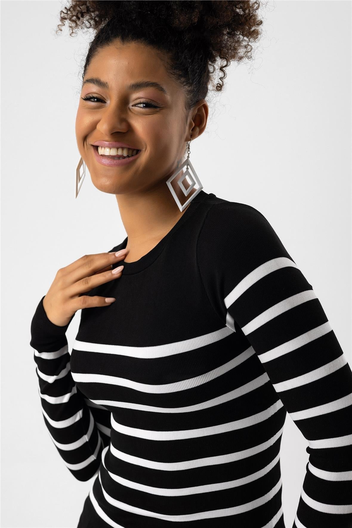 Basic-Bluse mit langen Ärmeln