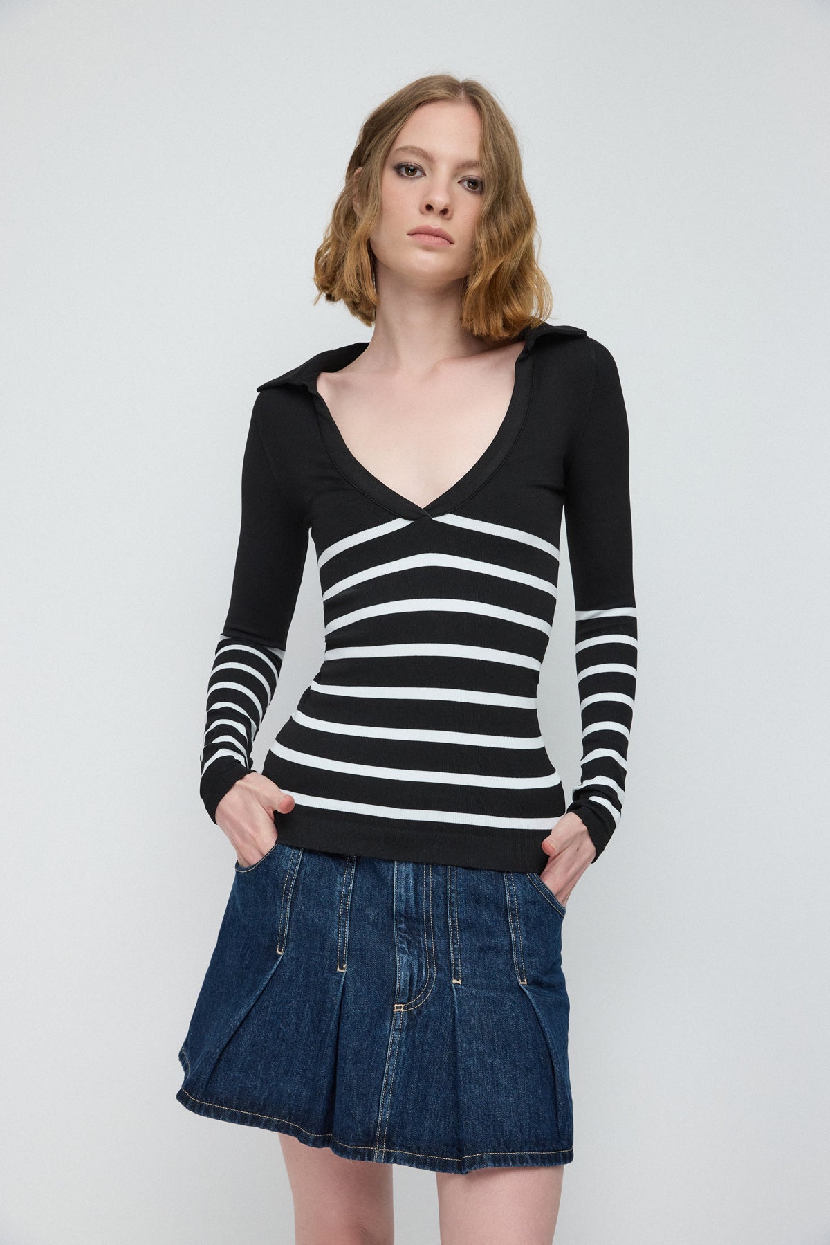 Langärmeliges Polo-Shirt