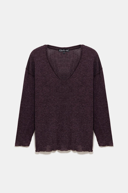 Langärmelige Bluse mit V-Ausschnitt