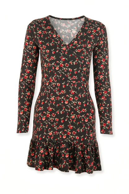 Langarm Rüschenshirt Kleid