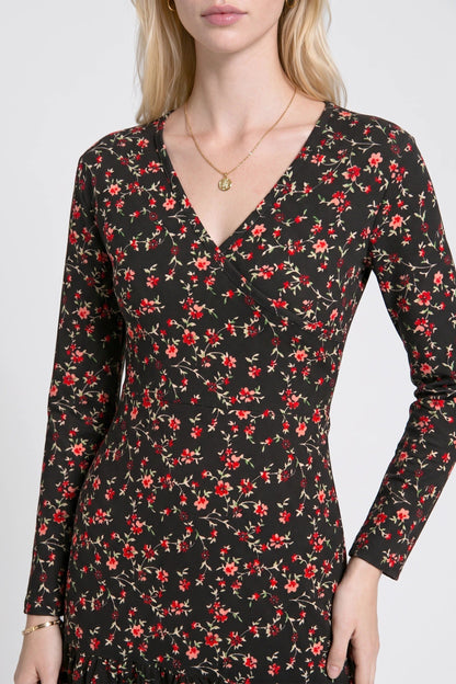 Langarm Rüschenshirt Kleid