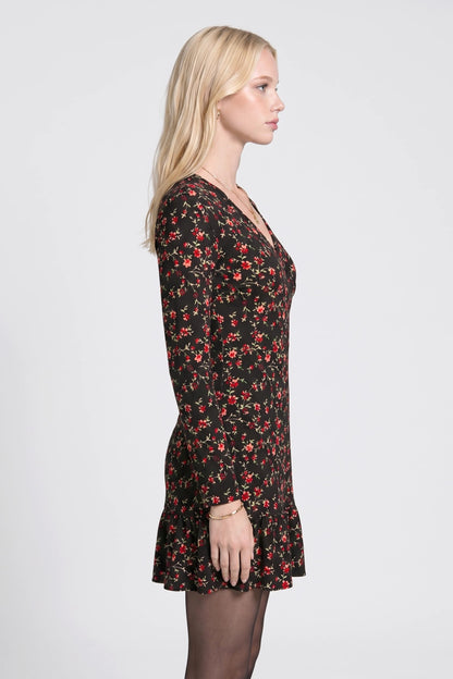 Langarm Rüschenshirt Kleid