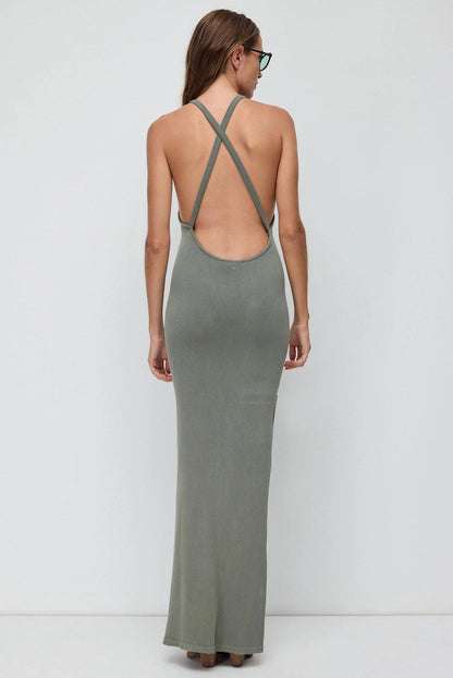 Langes Maxikleid mit Schlitz