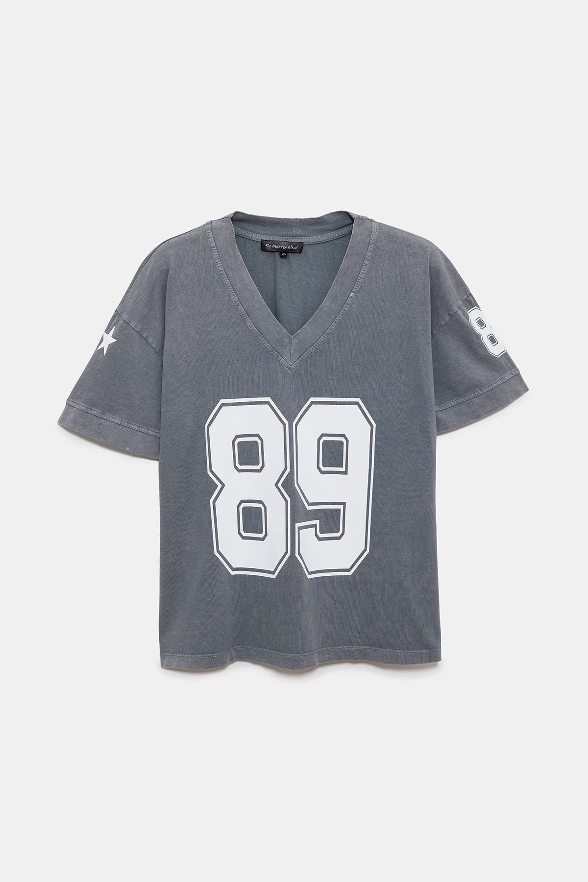 Bedrucktes T-Shirt mit V-Ausschnitt