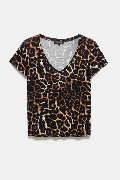 T-Shirt mit V-Ausschnitt und Muster