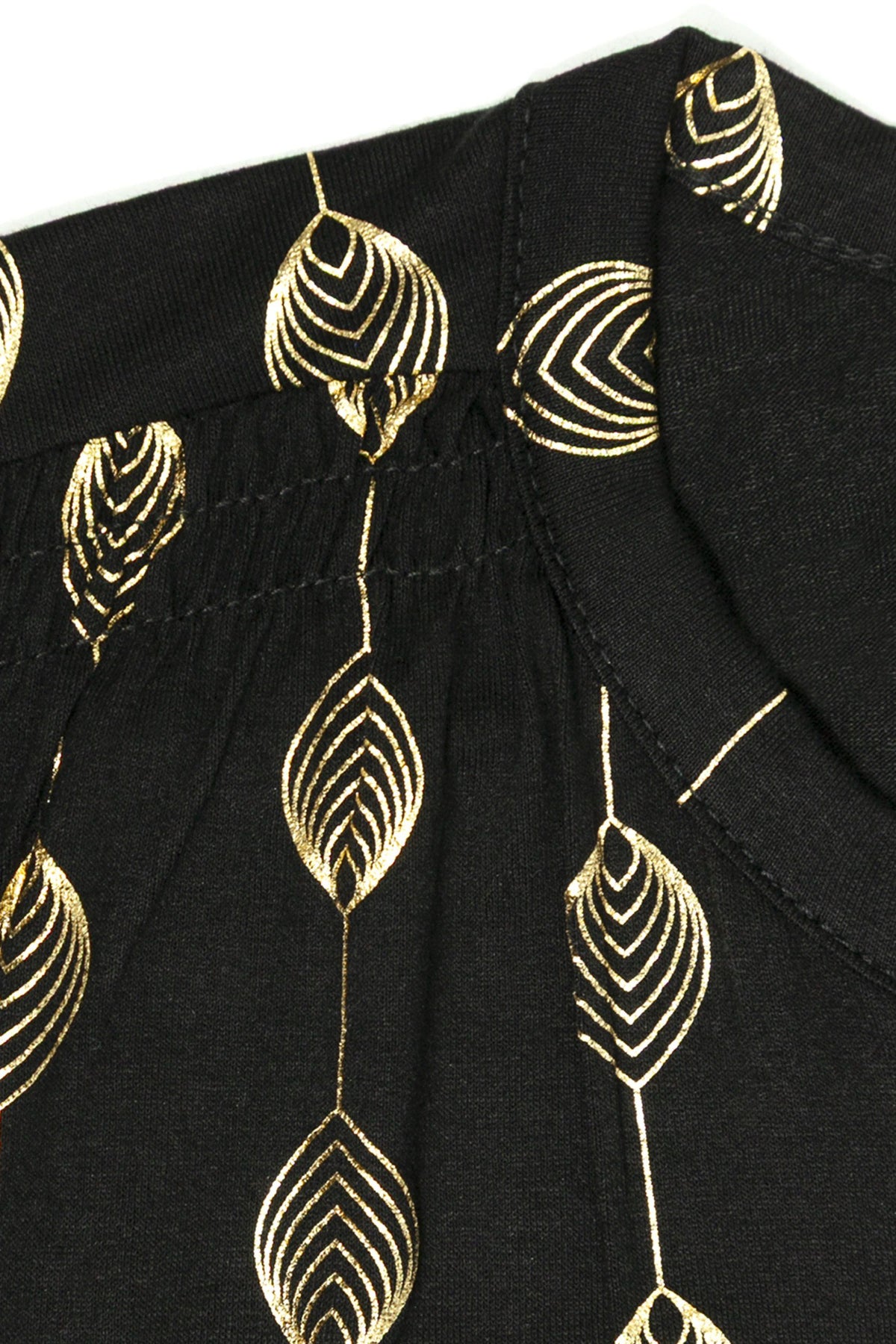 V-Ausschnitt Knopf Bluse mit Folienprint