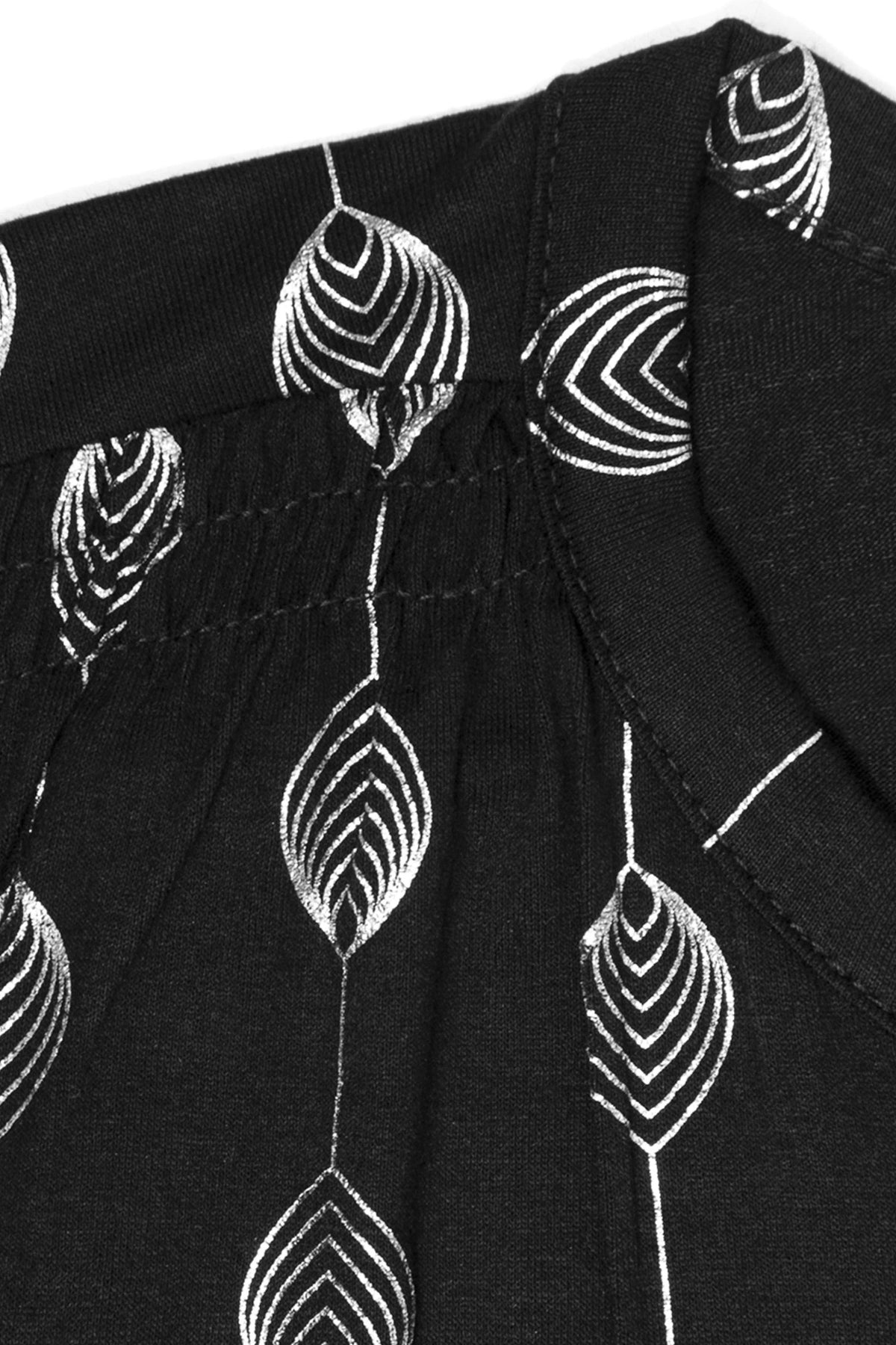 V-Ausschnitt Knopf Bluse mit Folienprint