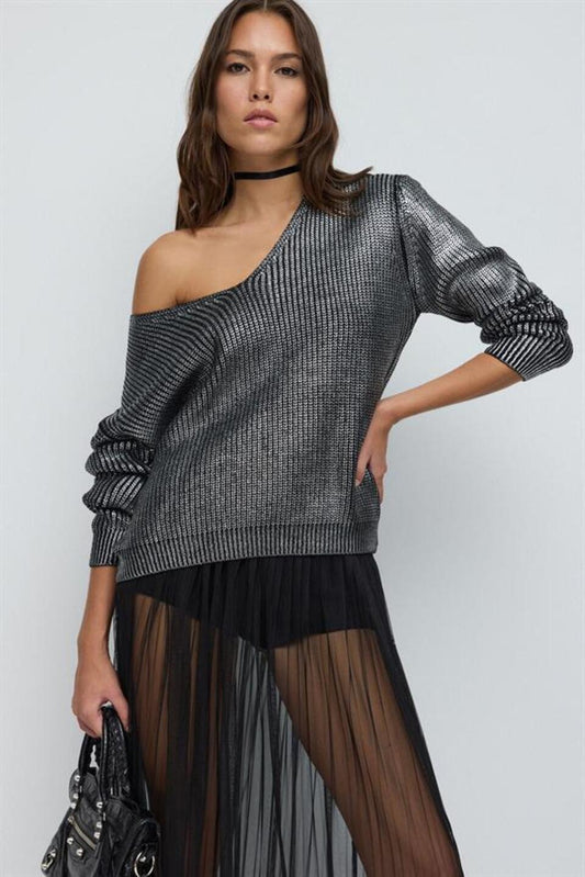 Strickpullover mit V-Ausschnitt