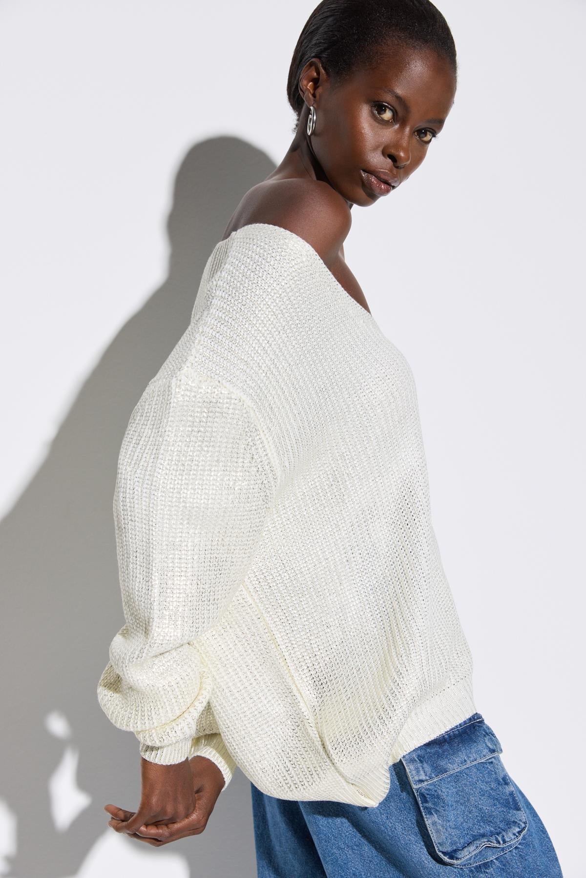 Strickpullover mit V-Ausschnitt