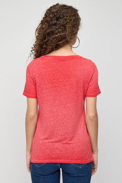 T-Shirt mit V-Ausschnitt