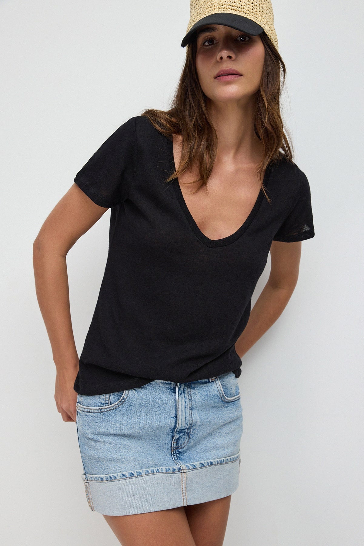 T-Shirt mit V-Ausschnitt