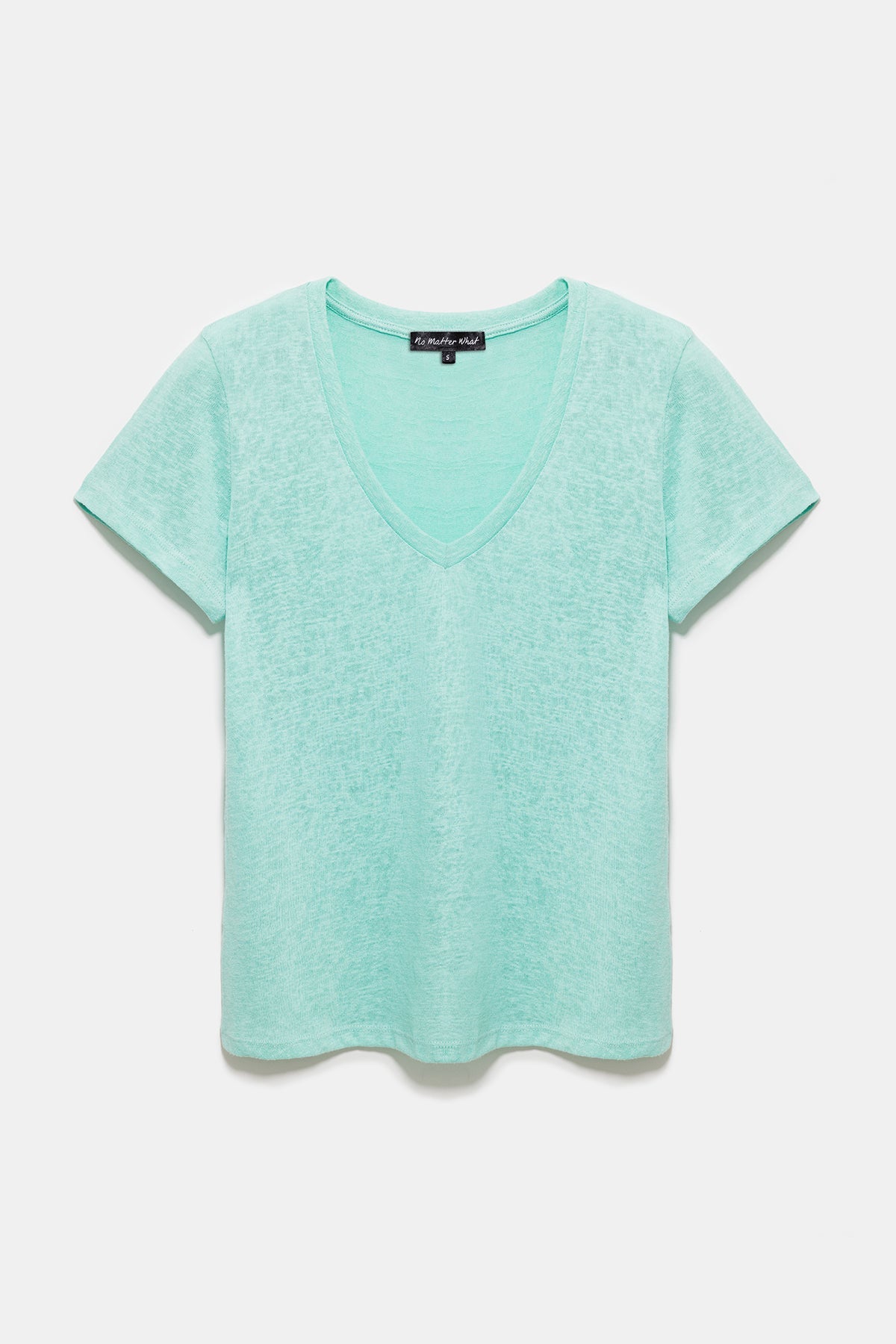 Basic-T-Shirt aus Leinen mit V-Ausschnitt