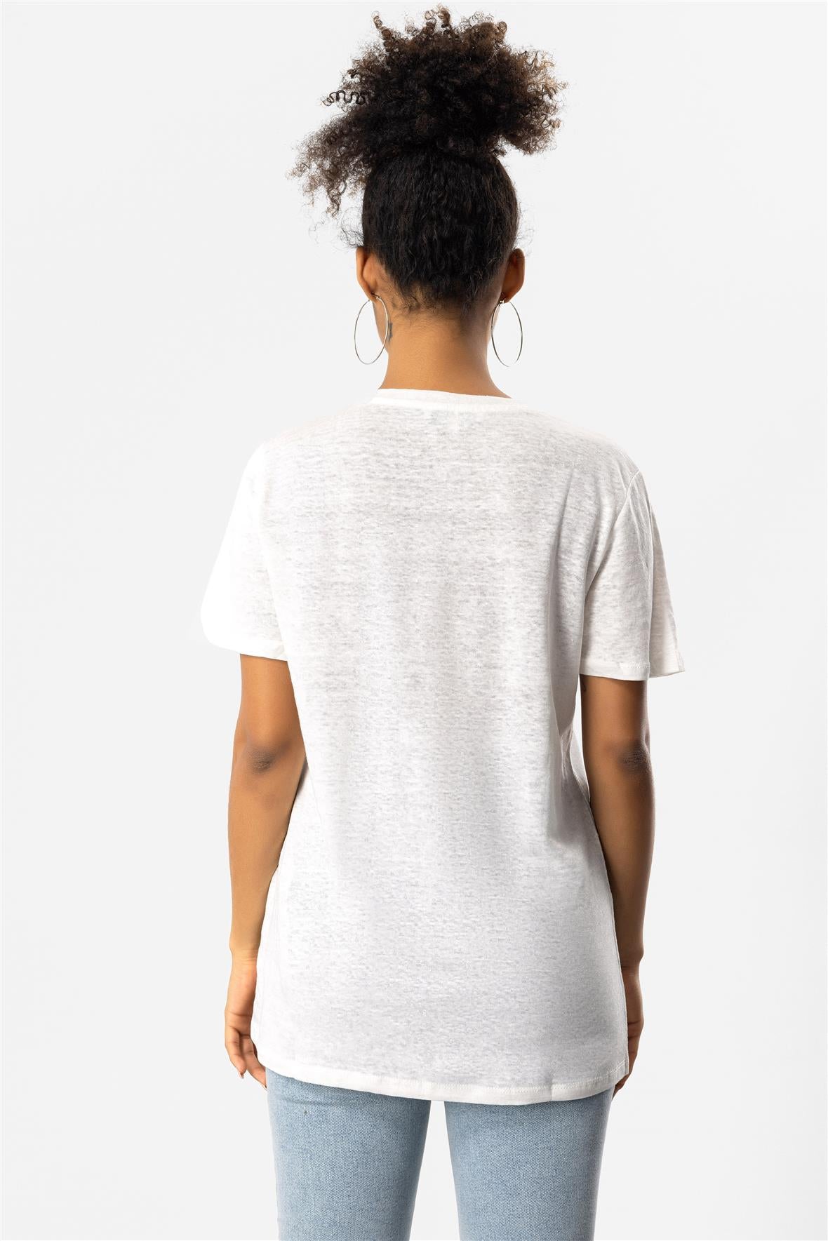 V-Ausschnitt-T-Shirt