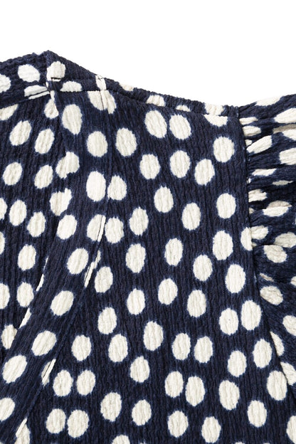 V-Ausschnitt Kurzarm Muster Midi Kleid