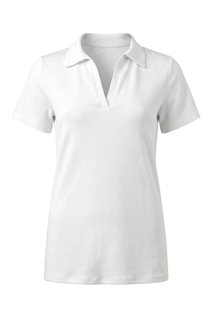V-Ausschnitt Kurzarm Polo-Shirt