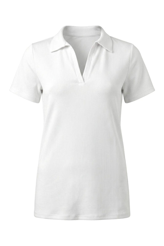 V-Ausschnitt Kurzarm Polo-Shirt
