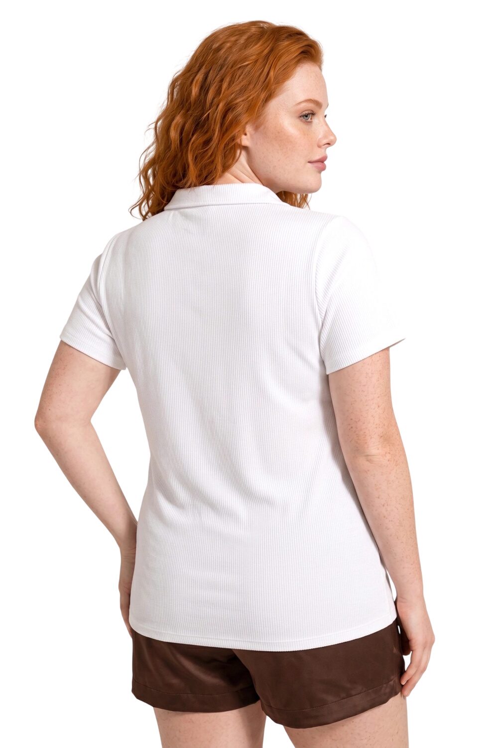 V-Ausschnitt Kurzarm Polo-Shirt