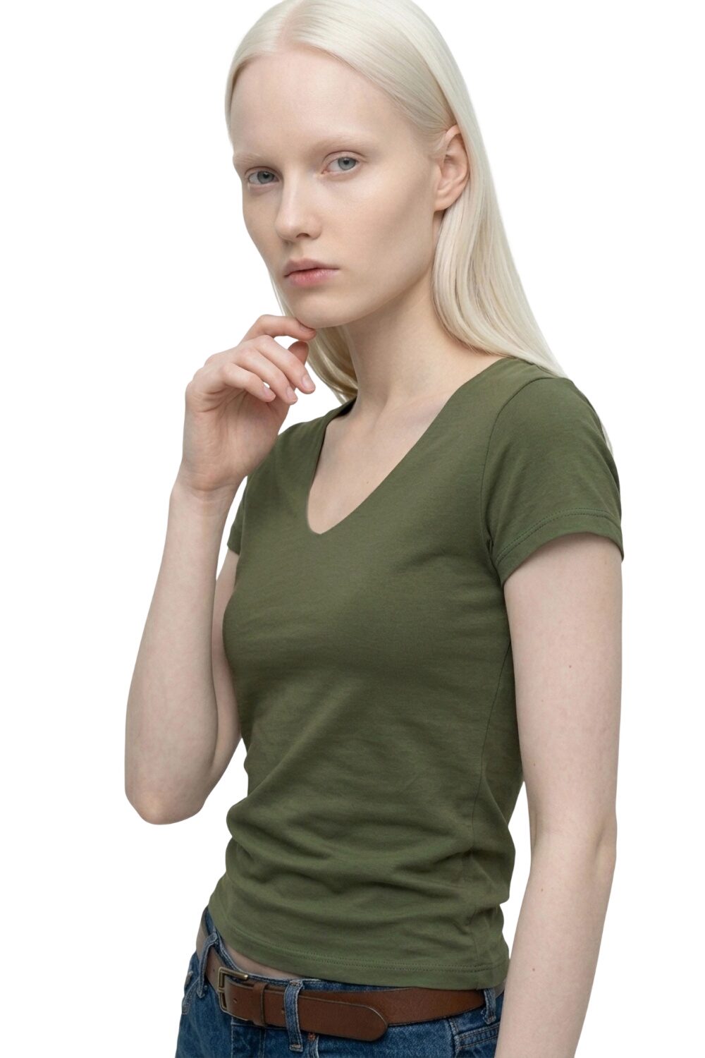 V-Ausschnitt Kurzarm T-Shirt