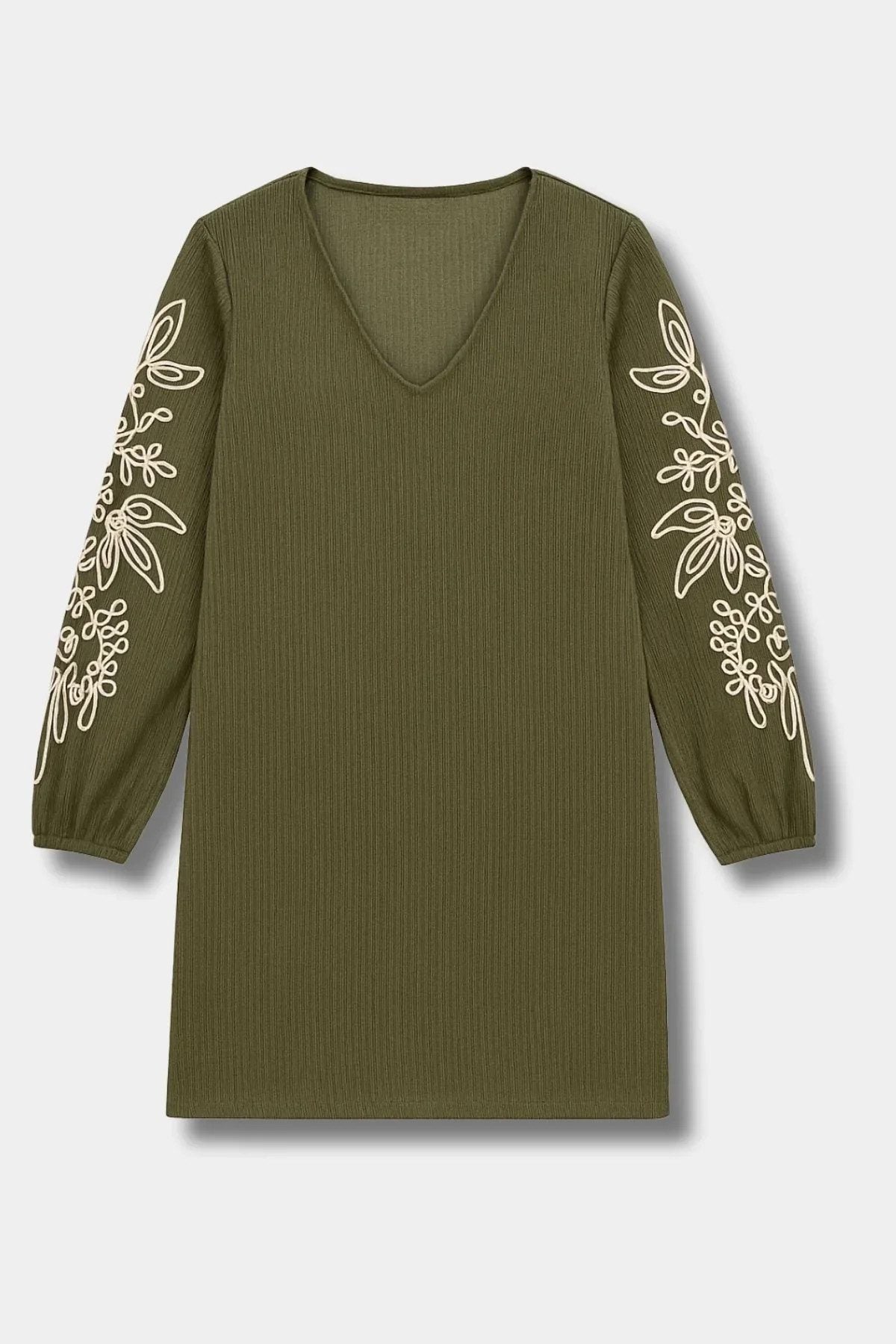 Langarmkleid mit V-Ausschnitt