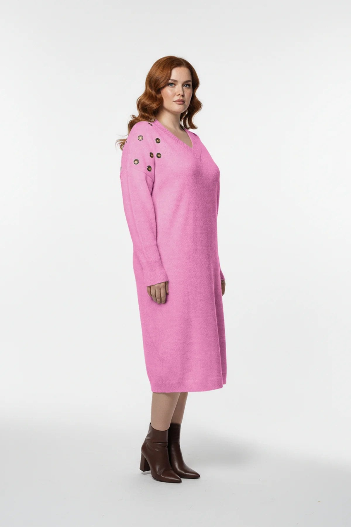 Strickkleid mit V-Ausschnitt