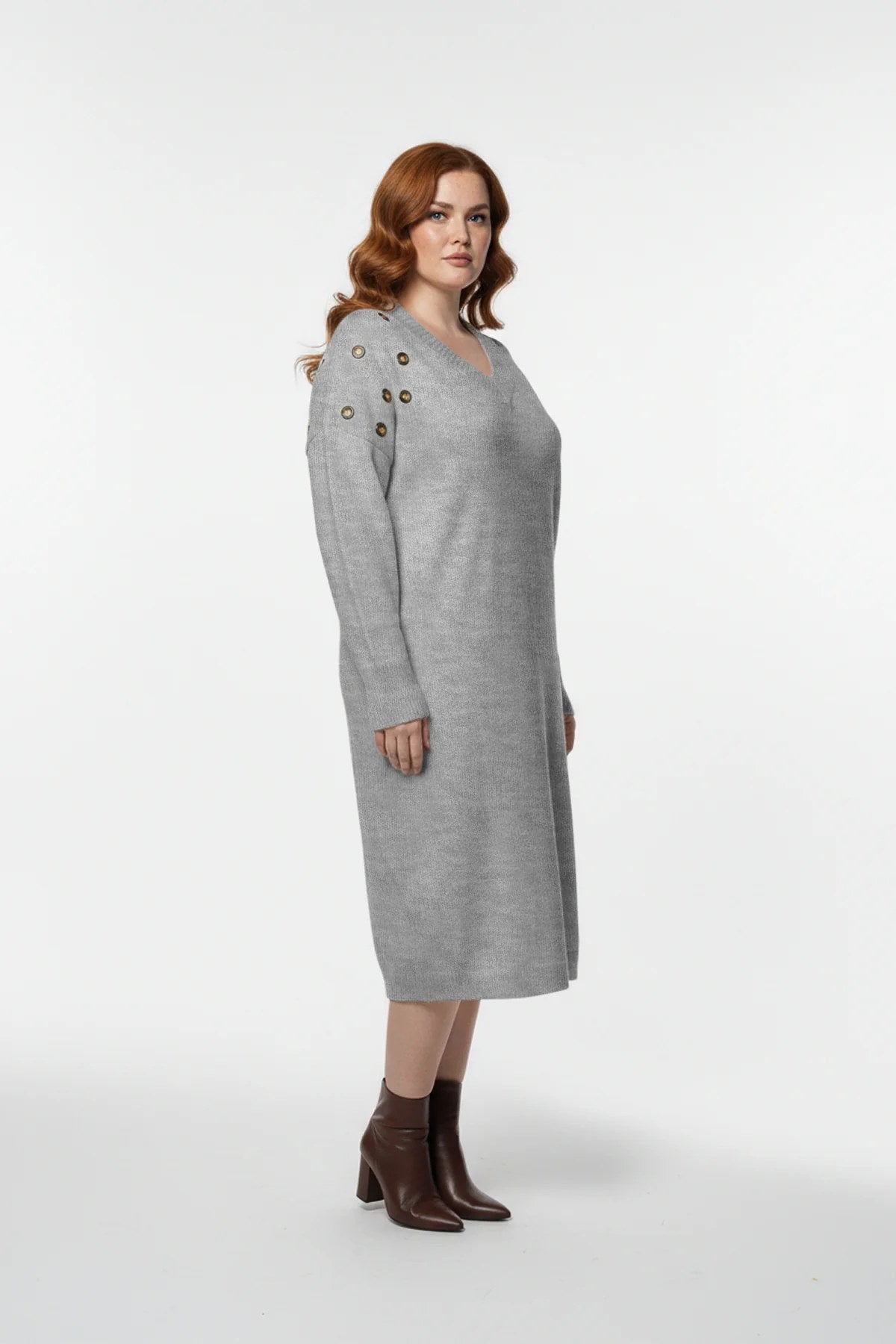 Strickkleid mit V-Ausschnitt
