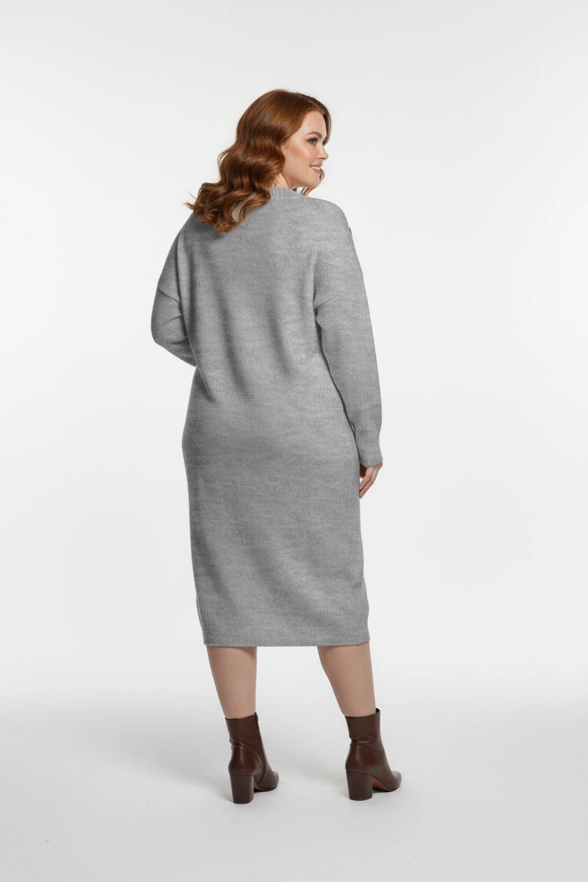 Strickkleid mit V-Ausschnitt